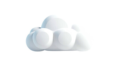 3D render of a white, fluffy cloud with a glossy finish against a black background