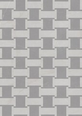 Gray and white woven tile pattern with interlocking rectangular design