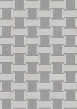 Gray and white woven tile pattern with interlocking rectangular design
