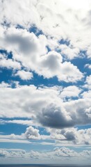 Blue Sky and Clouds - A Serene Vertical Landscape.