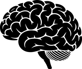 brain black silhouette vector illustration