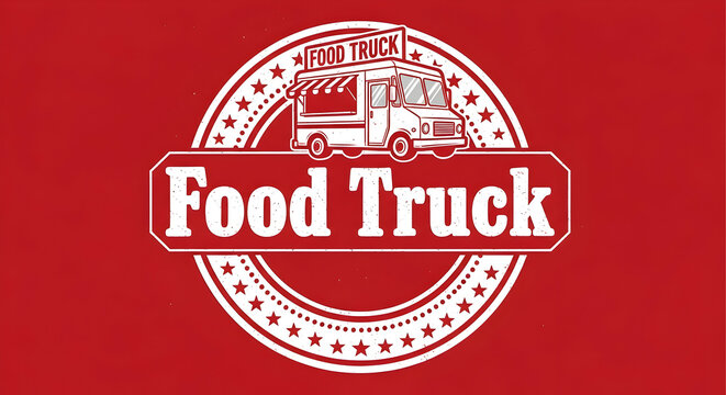 Dynamic Food Truck Emblem for Mobile Culinary Ventures - Serving Up Deliciousness with a Modern Twist, Perfect for Street Food and Catering Businesses