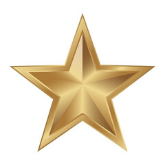 A gold 3D star icon on a white background.