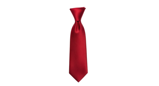 Elegant Red Tie Fashion Accessory isolated PNG with Transparent Background