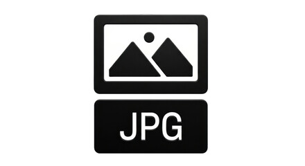 Isolated Picture file format icon for graphic or web design, JPEG digital image format
