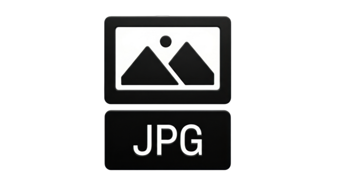 Isolated Picture file format icon for graphic or web design, JPEG digital image format