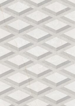 Geometric pattern with interlocking diamond shapes in shades of gray and white