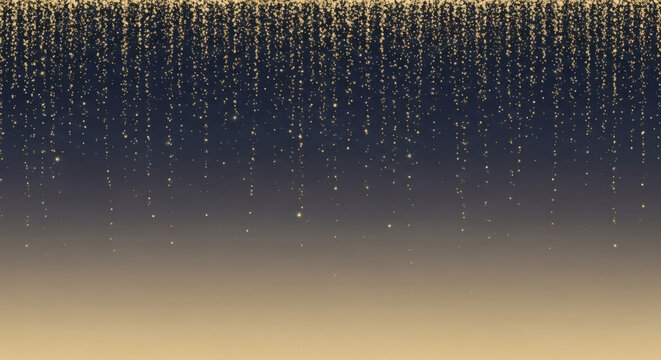 Golden Glitter Falling Rain Abstract Background with Blurred Gradient