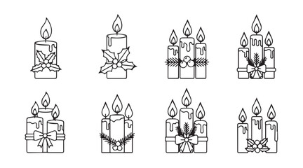 halloween candles line art