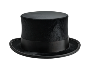 Black top hat with smooth, textured crown