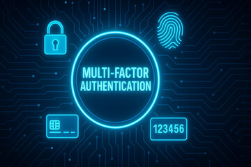 Obraz premium Multi-Factor Authentication (MFA) Technology for Enhanced Cybersecurity, Strong User Identity Verification, Encrypted Access Control, and Secure Digital Authentication Across Applications, Devices