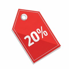 Red Discount Tag Showing 20% Off