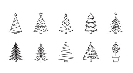 Obraz premium set of christmas trees