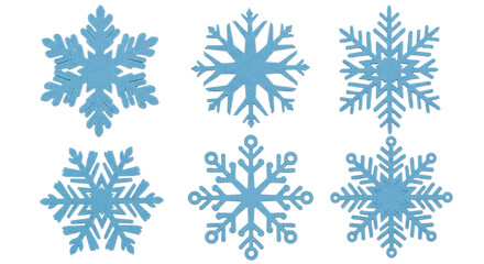 Fototapeta premium Isolated winter snowflakes, cool icy patterns of Christmas and holiday season symbols, festive decoration