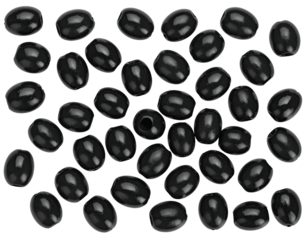 Black olives closely packed, glossy texture