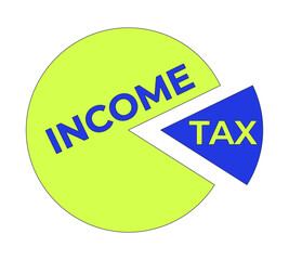 Income tax pie chart infographic 2D cartoon object. Taxation and finance. Salary breakdown. Dividing earnings and taxed portions isolated element flat vector clip art on white. Spot illustration