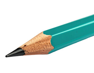 Close-up of a teal-colored pencil tip
