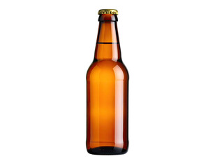 Amber glass beer bottle with a screw-on cap