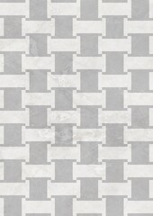 Gray and white mosaic tile pattern with herringbone layout