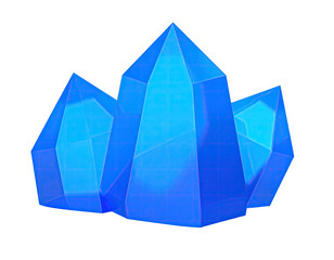 Bright blue crystalline cluster