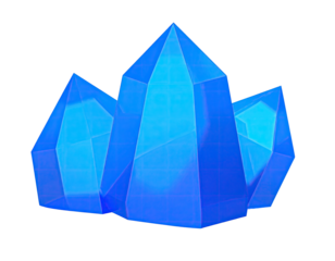 Bright blue crystalline cluster