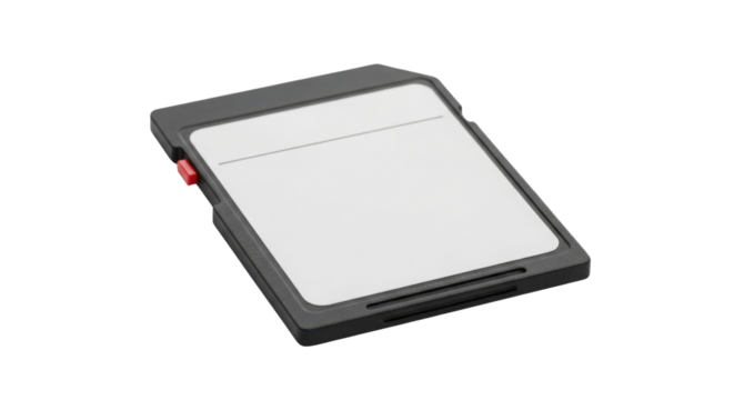SD card for data storage isolated PNG with Transparent Background