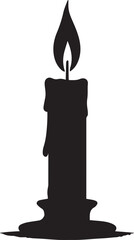 Candle Silhouette Icon Design Isolated on White Background Vector