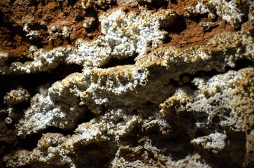 Inside of beautiful old dark cave with many stalactites. Grotte di Is Zuddas, Italy, Sardinia