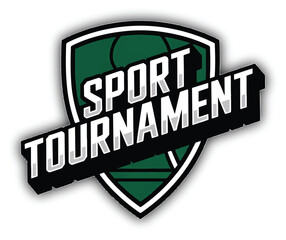 Sport Tournament Logo: A dynamic logo design for a sport tournament, featuring a bold shield emblem, embodies the competitive spirit of sports.