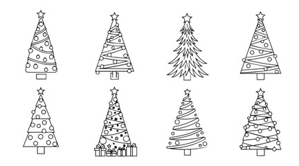 set of christmas trees