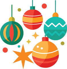 set of christmas decorations