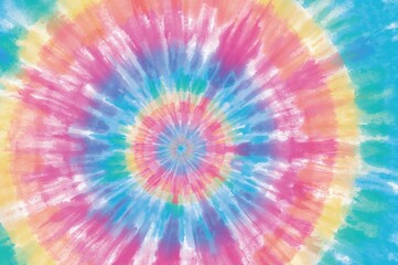 Vibrant Spiral Pattern in Watercolor Style. Beautifully Blended Dirty Art. Seamless Bright Swirl Design. Artistic Rainbow Tie-Dye Illustration.