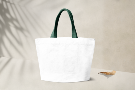 Tote bag png mockup reusable eco-friendly shopping bag