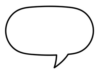 Speech bubble png outline element, transparent background