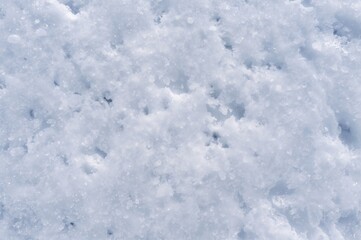 Fototapeta premium Stunning snowy landscape featuring textured snow and wind-formed designs, ideal for panoramic backgrounds and creative projects.