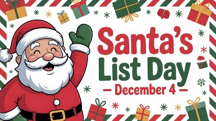 Celebrate Santa&rsquo;s List Day on December 4 with holiday joy, Christmas cheer, Santa Claus surprises, magical decorations, thoughtful gifts, festive spirit, family traditions, and heartwarming seasonal c
