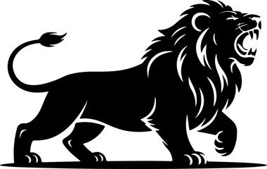 hungry lion silhouette vector illustration