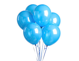 A bunch of glossy, light-blue balloons
