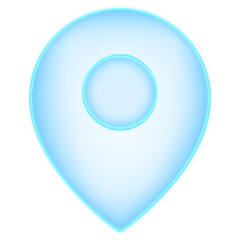 Location pin png light blue icon, transparent background