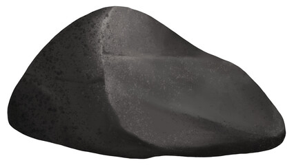 Black rock png sticker, nature illustration, transparent background