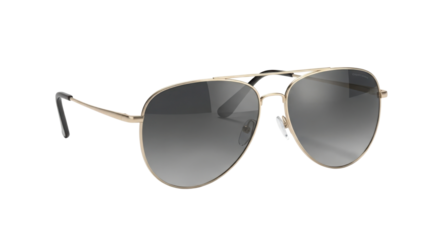 Stylish aviator sunglasses with gold frame and gradient lenses isolated PNG with Transparent Background
