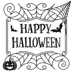 Happy Halloween Decorative Web Frame Design