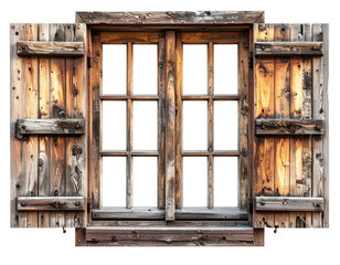 Aged wooden window with shutters (2)