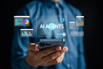 AI agent analyzing financial charts and recording performance statistics in real time.