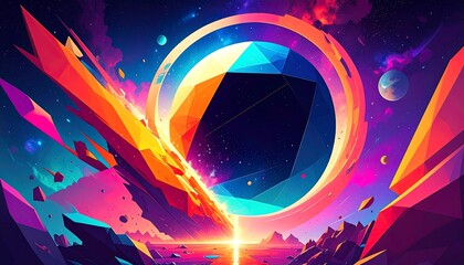 Vibrant, geometric cosmic scene