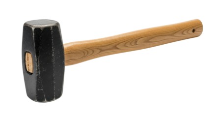 Sledgehammer with Wooden Handle isolated PNG with Transparent Background
