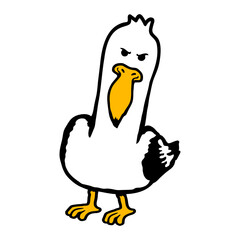 Seagull Evil Duck Bird Smile Mean Evil Mad Funny Comic