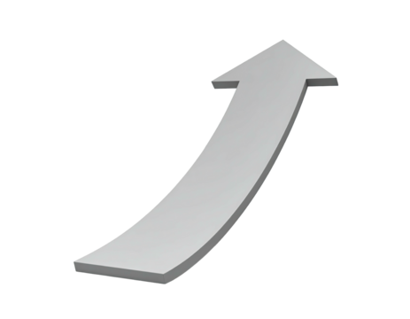 Light gray, curved arrow pointing upward