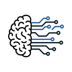 ai brain technology icon vector design