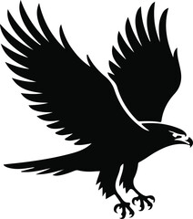 Eagle flying silhouette vector illustration symbol of freedom and wildlife